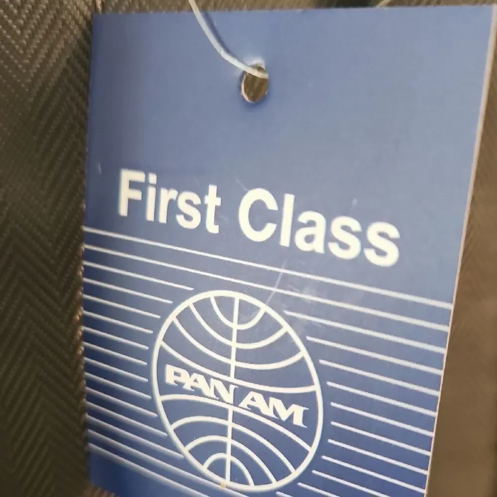 Gray Medium Backpack with Smooth Fabric and Classic Shape Pan Am